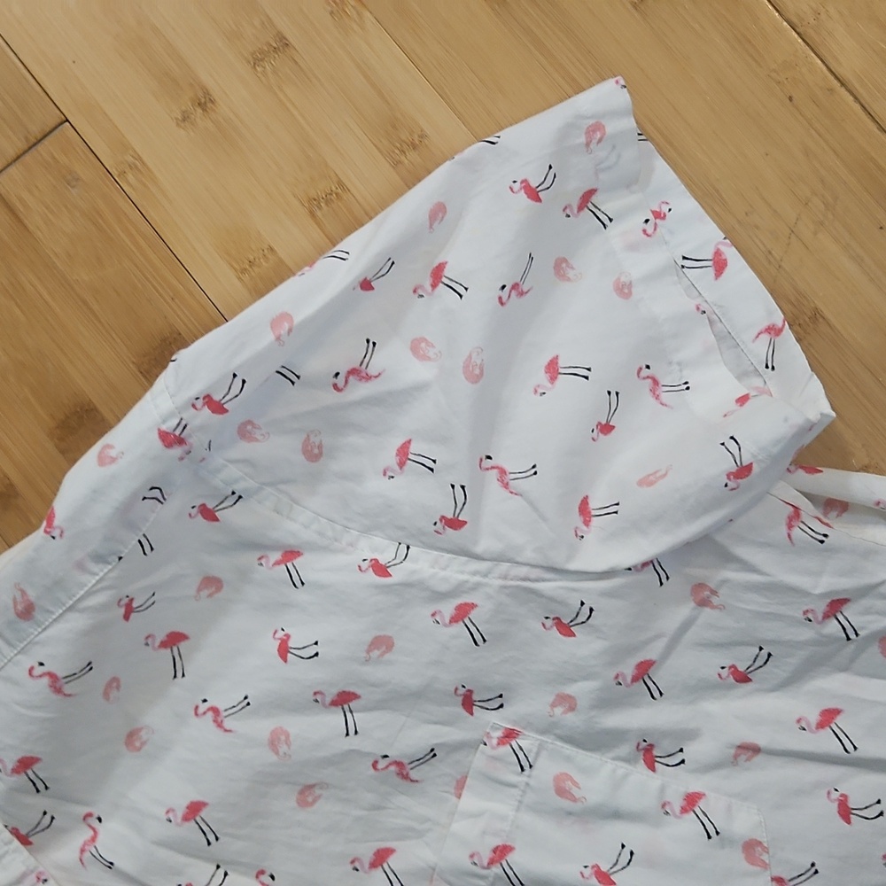 J.Crew Mercantile Flex ! Flamingo Print Top Shirt